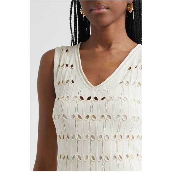 Zimmermann Rhiannon Pointelle Cream Sweater Dress Size 2 / US 8 NWT $750 - Picture 5 of 11